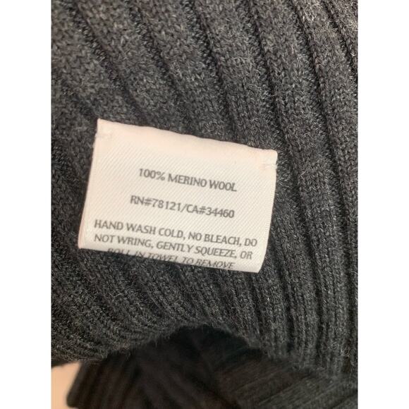 Eileen Fisher gray wool long sleeves open front cardigan sweater size large - Picture 4 of 15